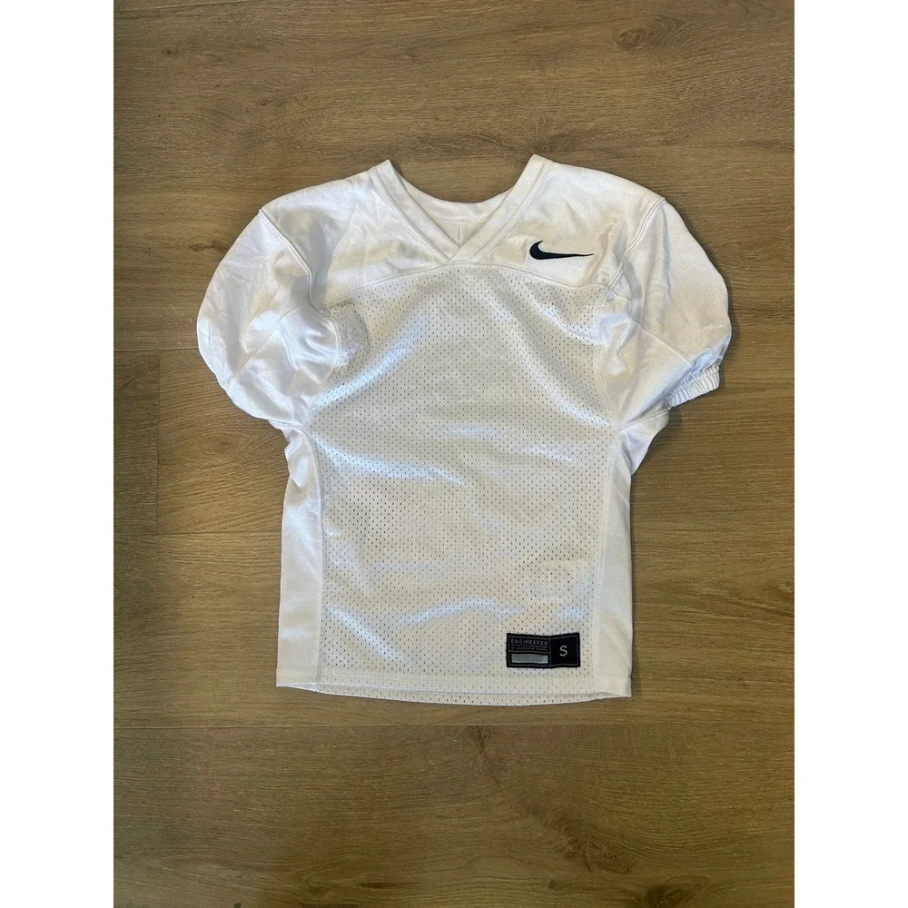 Nike Youth White Football Practice Jersey Size Small Mesh Athletic Shirt